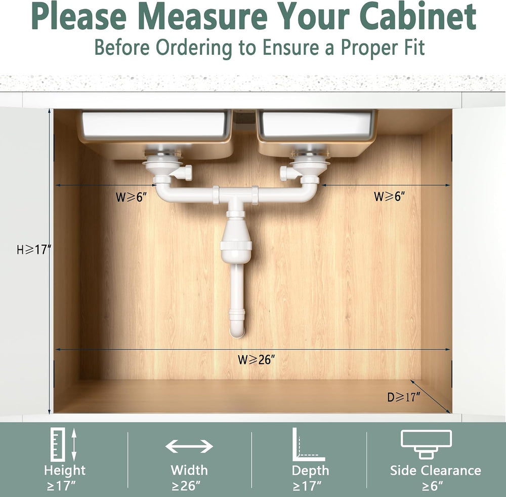 Under Sink Organizer, 3-Tier Height Adjustable Pull Out Cabinet Organizer