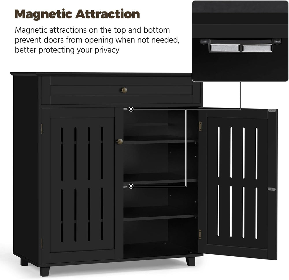 Yaheetech Kitchen Buffet Storage Cabinet for Home Office, Black