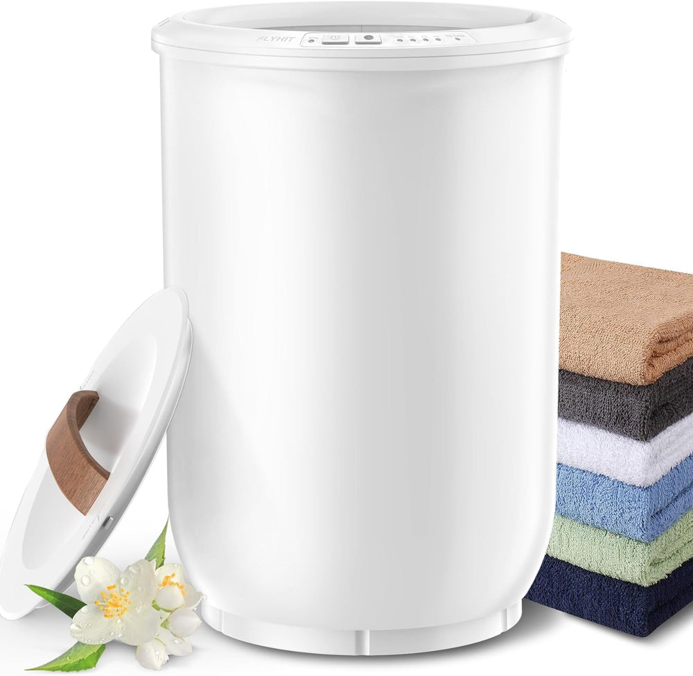 FLYHIT Large Towel Warmer for Bathroom - Heated Towel Warmers Bucket, Wood Ha...