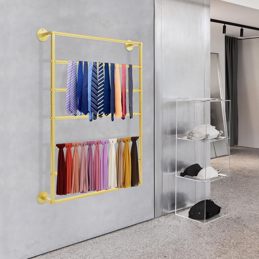 7-Tier Wall Display Rack,Wall Wrapping Paper Ribbon Organizer,Scarf Rack Belt...