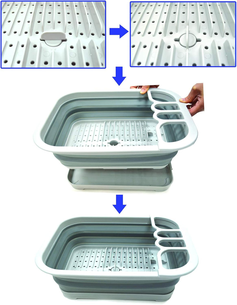 SAMMART 2pcs Kitchen & Outdoor Set : Collapsible Dish Drainer with Draine...