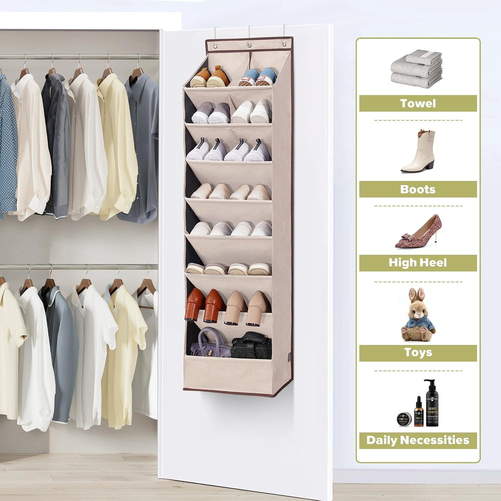 6 Pack Shoe Organizer with 6 Extra Large Pockets and 4 Large Pocket, Over the...