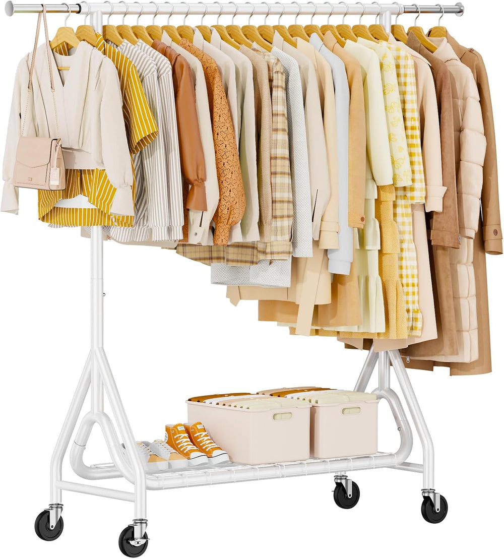Heavy Duty Clothes Rack, Metal Clothing Rack Load 450 LBS, Rolling Coat Racks...