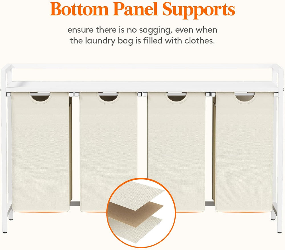 Lifewit Laundry Hamper 4 Section, 168L Pull out Laundry Clothes Basket Organi...