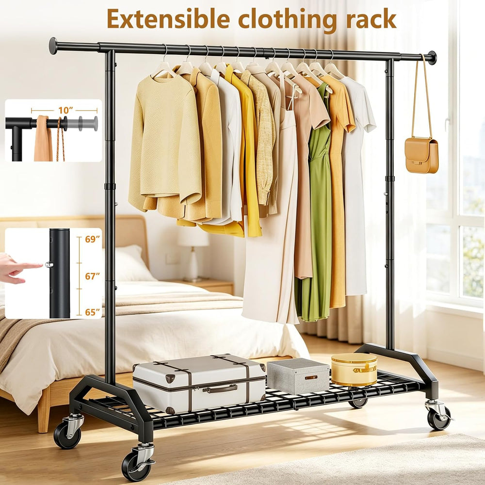 Wiracks Heavy Duty Clothes Rack for Hanging Clothes 350lbs Clothing Rack 3&qu...