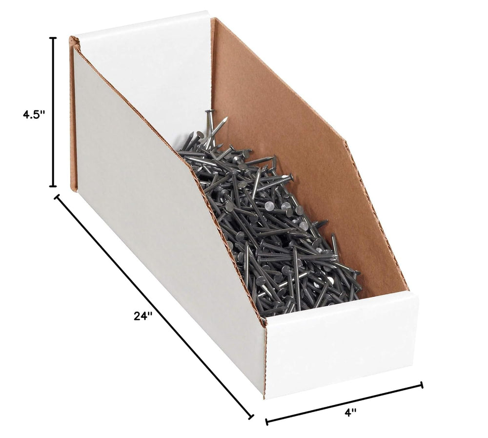 Partners Brand PBINMT424 Open Top Bin Boxes, 4" x 24" x 4 1/2"...