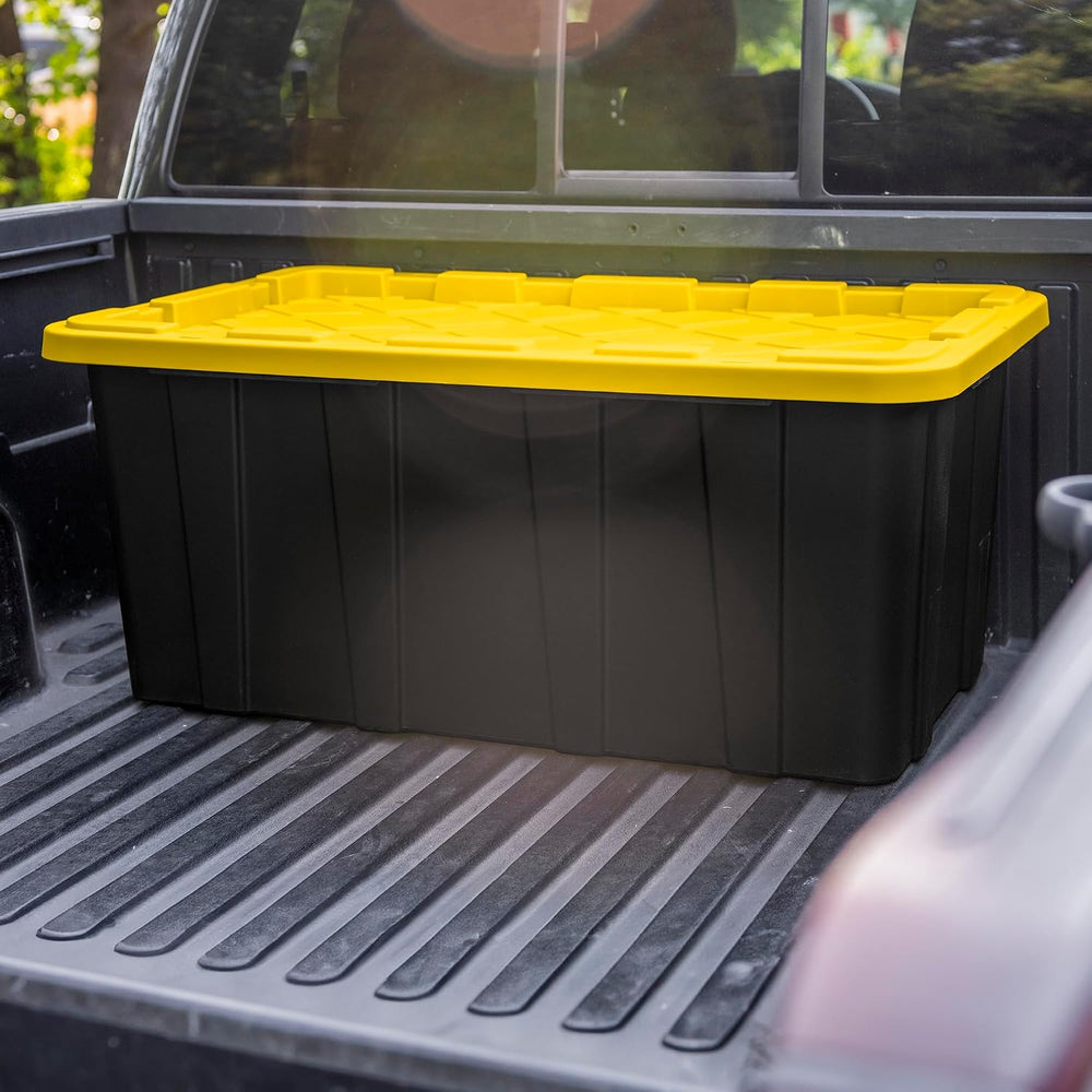 Sterilite Industrial Storage Tote with Lids for Garage, 38 Gallon, 12-Pack