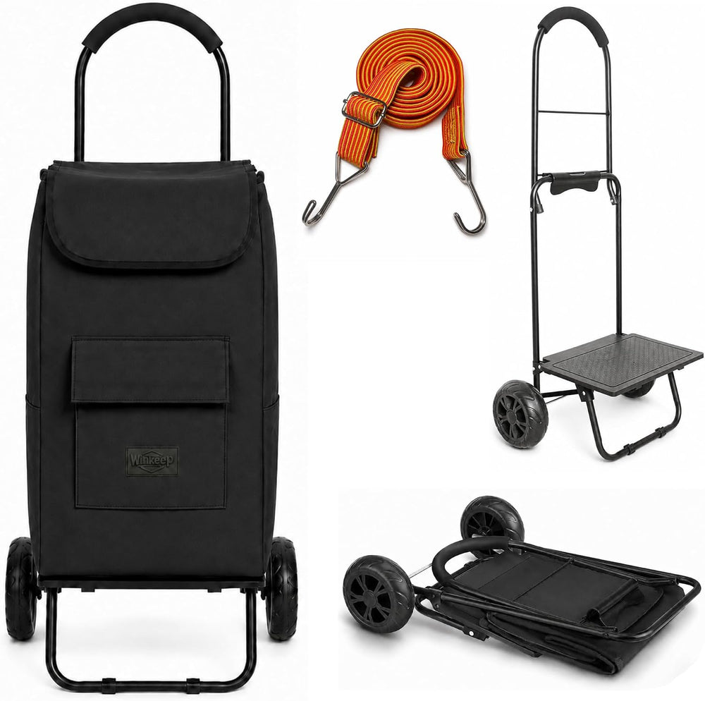 Shopping Cart, Super Loading Grocery Trolley, 220 lbs Capacity, Foldable Cart...
