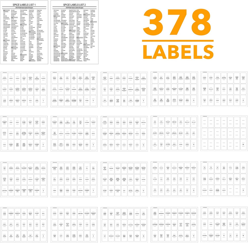 SpaceAid Spice Drawer Organizer with 24 Spice Jars, 378 White Minimalist Spic...