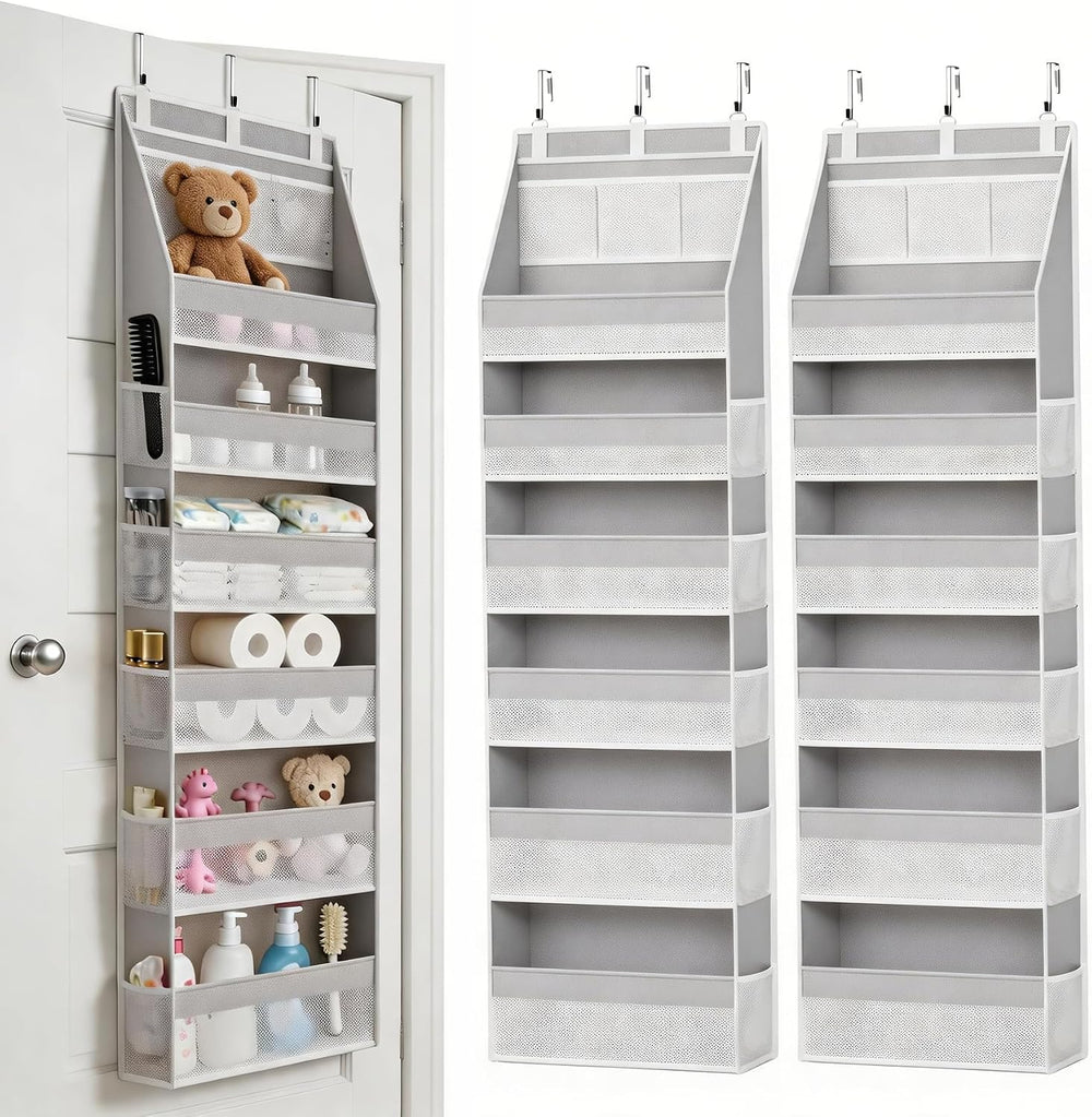 KMSCO Over The Door Organizer 6 Large +13 Mesh Side Pockets