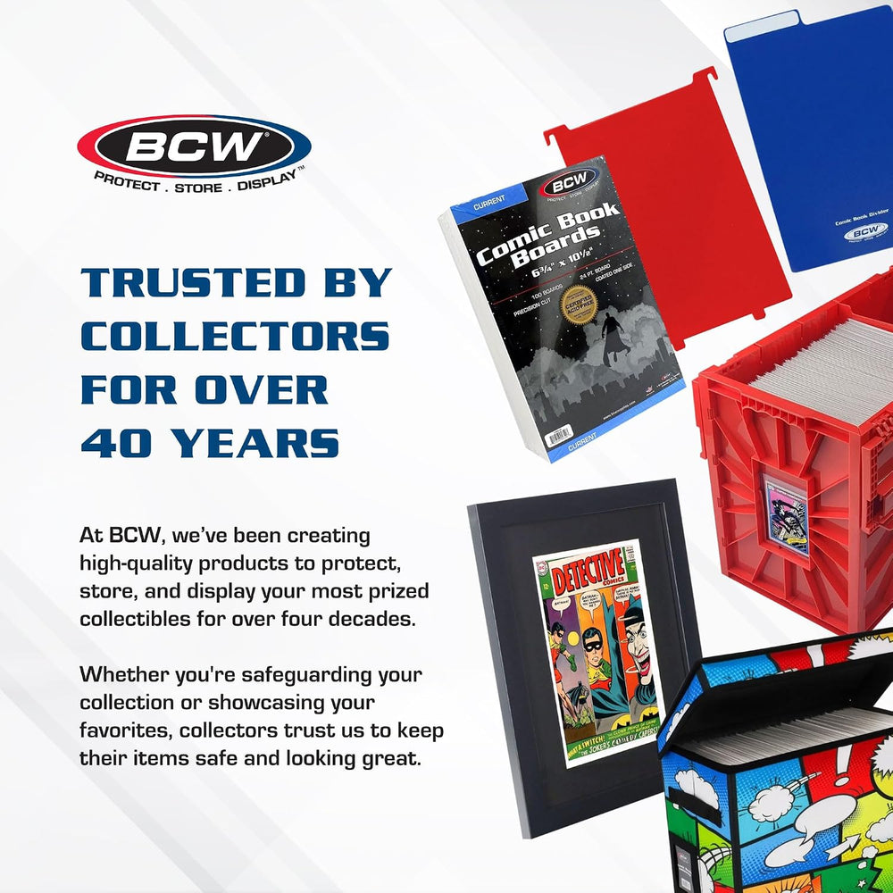 BCW Short Comic Book Bin, Holds 150 Comics Each, Blue, 5 Pack