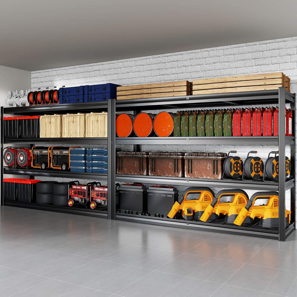 72" W Storage Shelves Heavy Duty Garage Shelving 30" D Metal Shelvi...