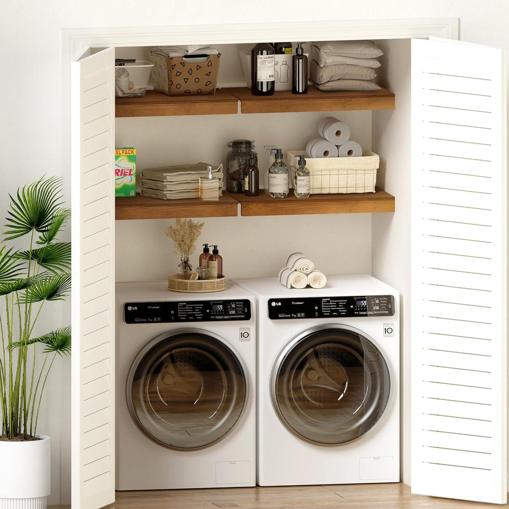 Gashell Wire Shelf Covers, Bamboo Wire Rack Covers for Pantry, Closet (5pcs, ...