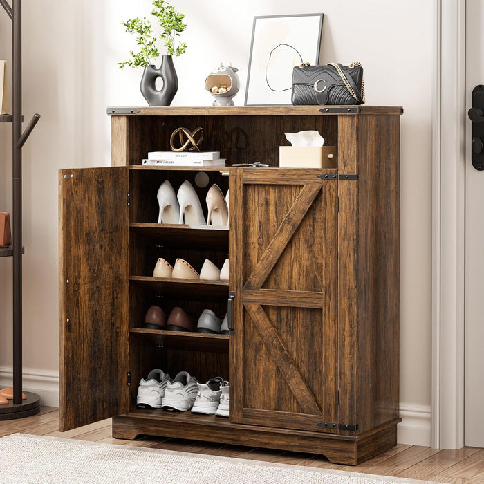 6-Tier Shoe Cabinet Holds Up to 20 Pairs, Entryway Shoe Rack, Brwon