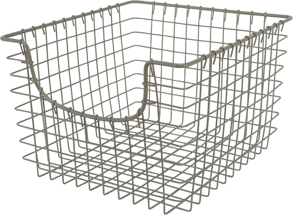 Spectrum Wire Scoop Basket Storage Bin Satin Nickel Nesting Metal Baskets Pac...