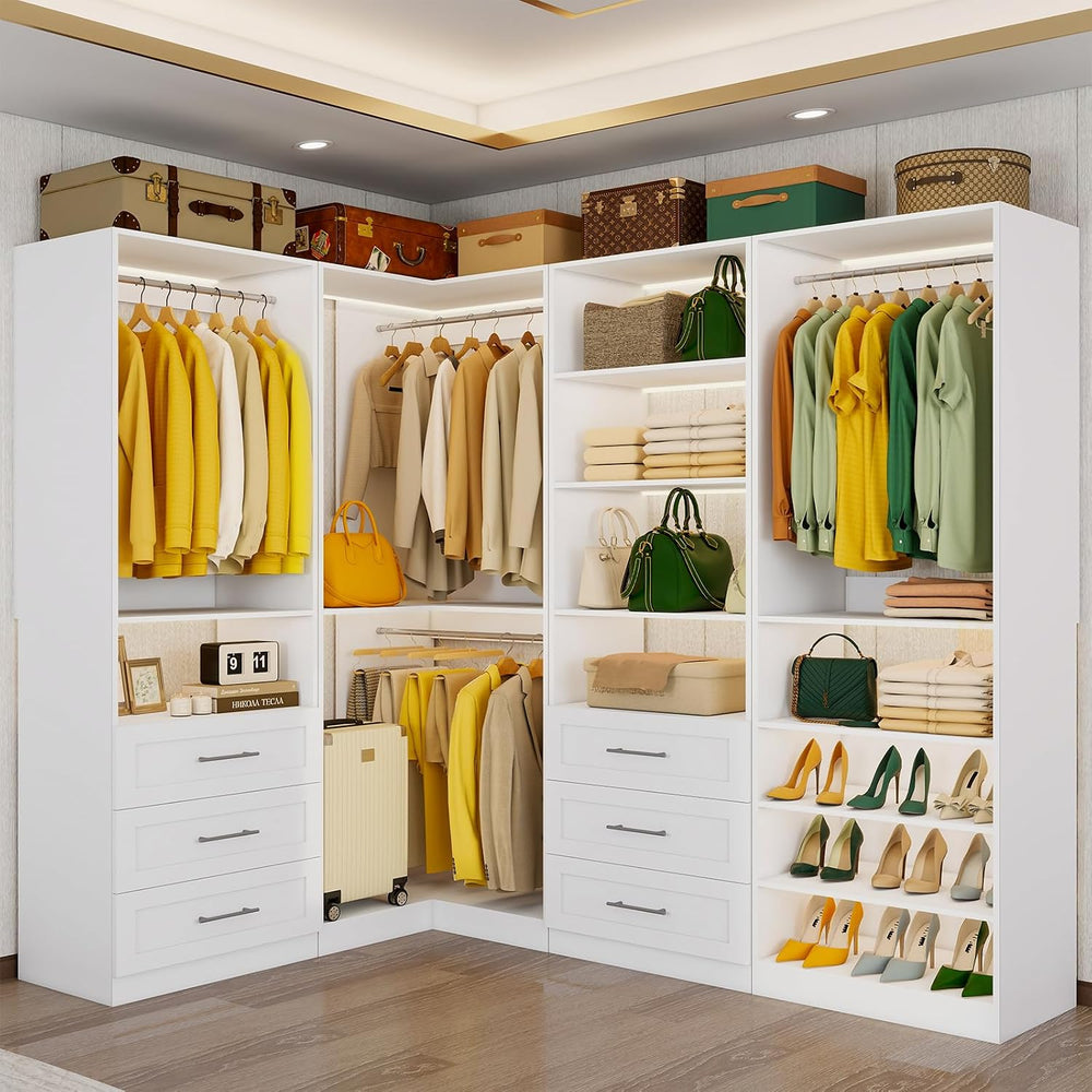 Vomavex Closet System with 4 sets, 101.9" Closet Organizer Systems with ...