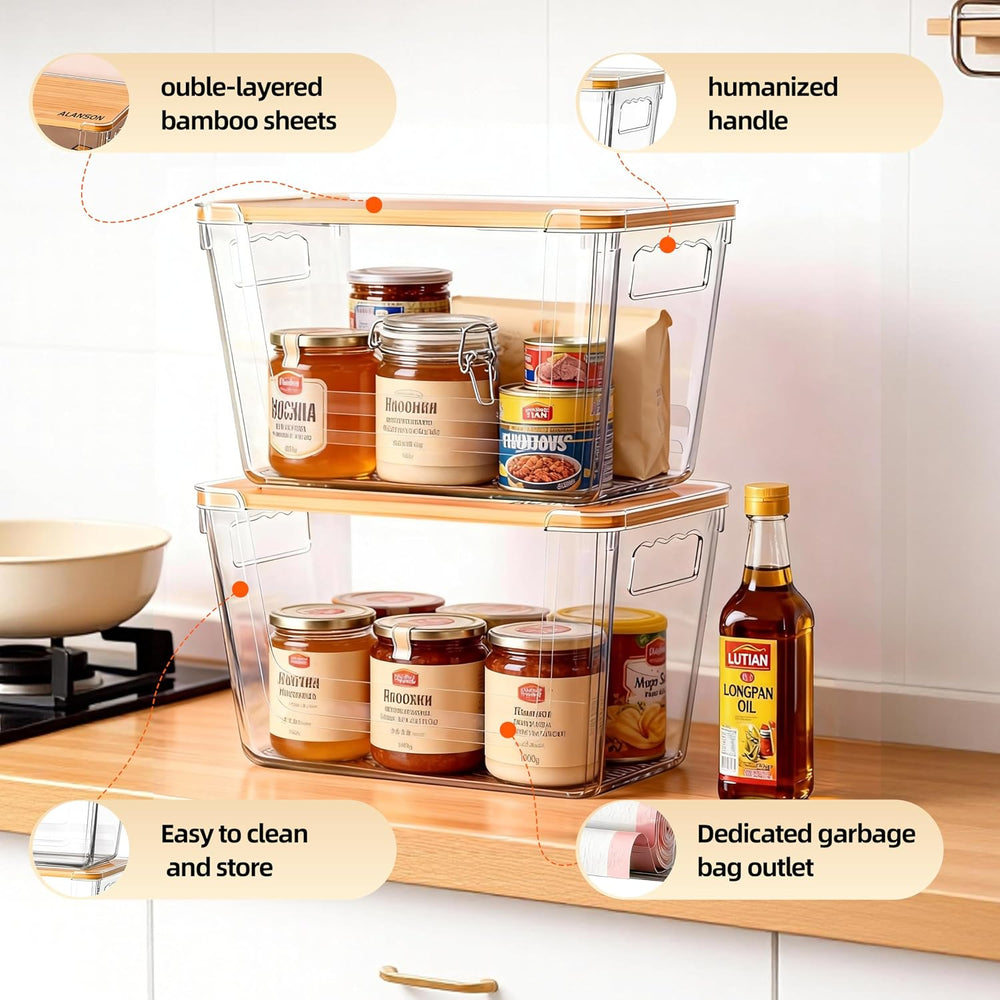 4 Pack Pantry Storage Containers for Onions, Potatoes and Trash Bags