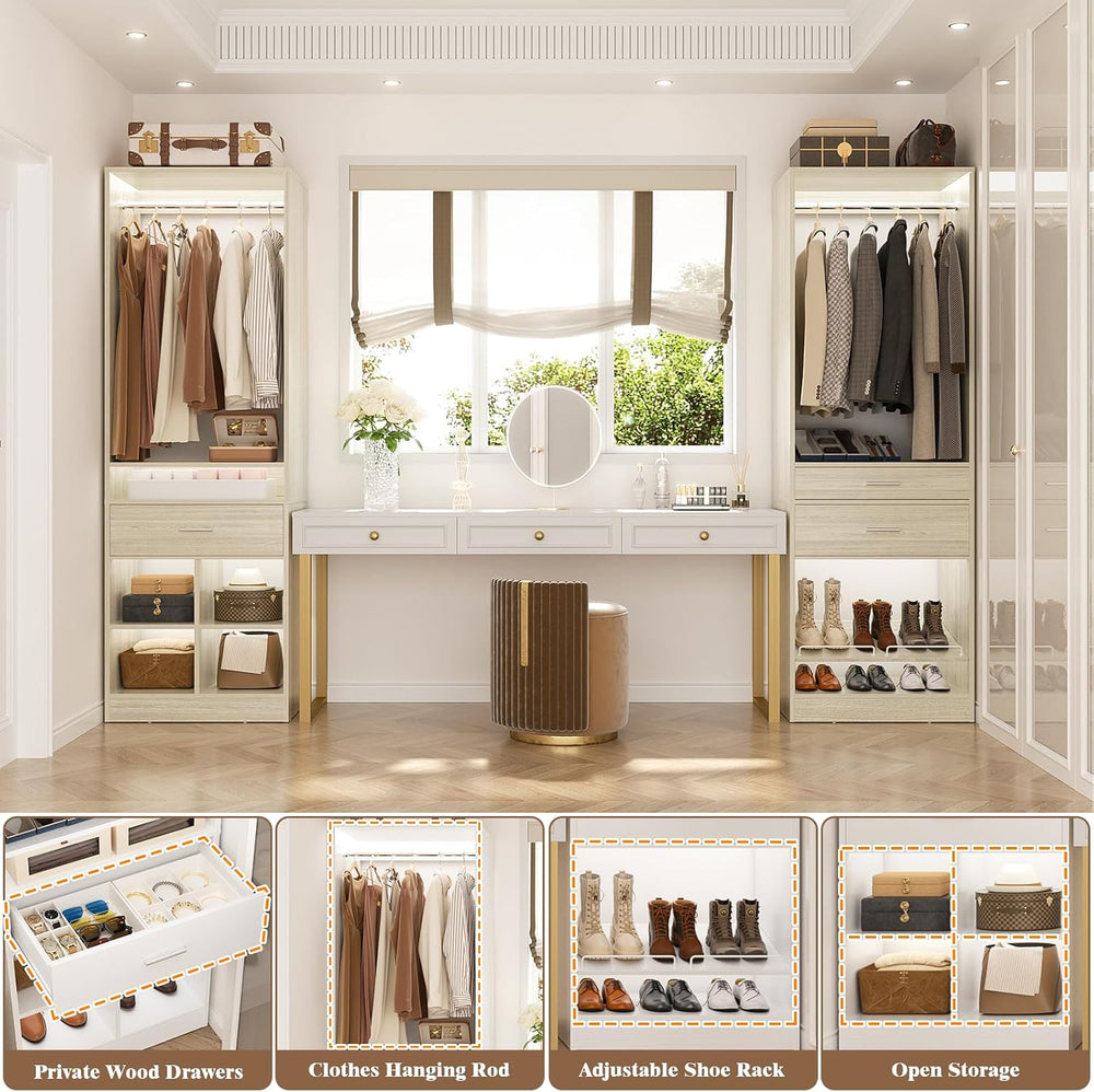 Unikito 50" W x 80" H Closet Organizer System, Modular Storage Towe...