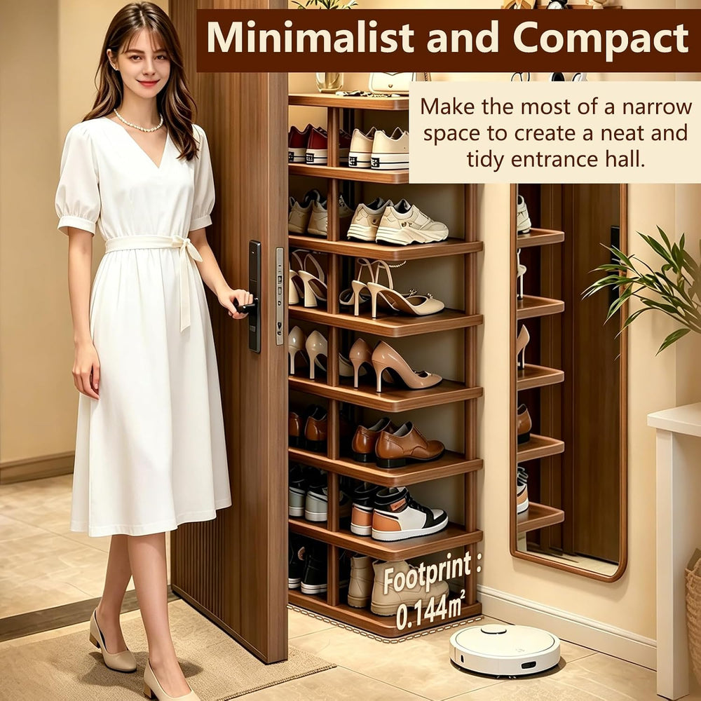Vertical Shoe Rack,8 Tiers Tall Shoe Shelf for Closet Entryway