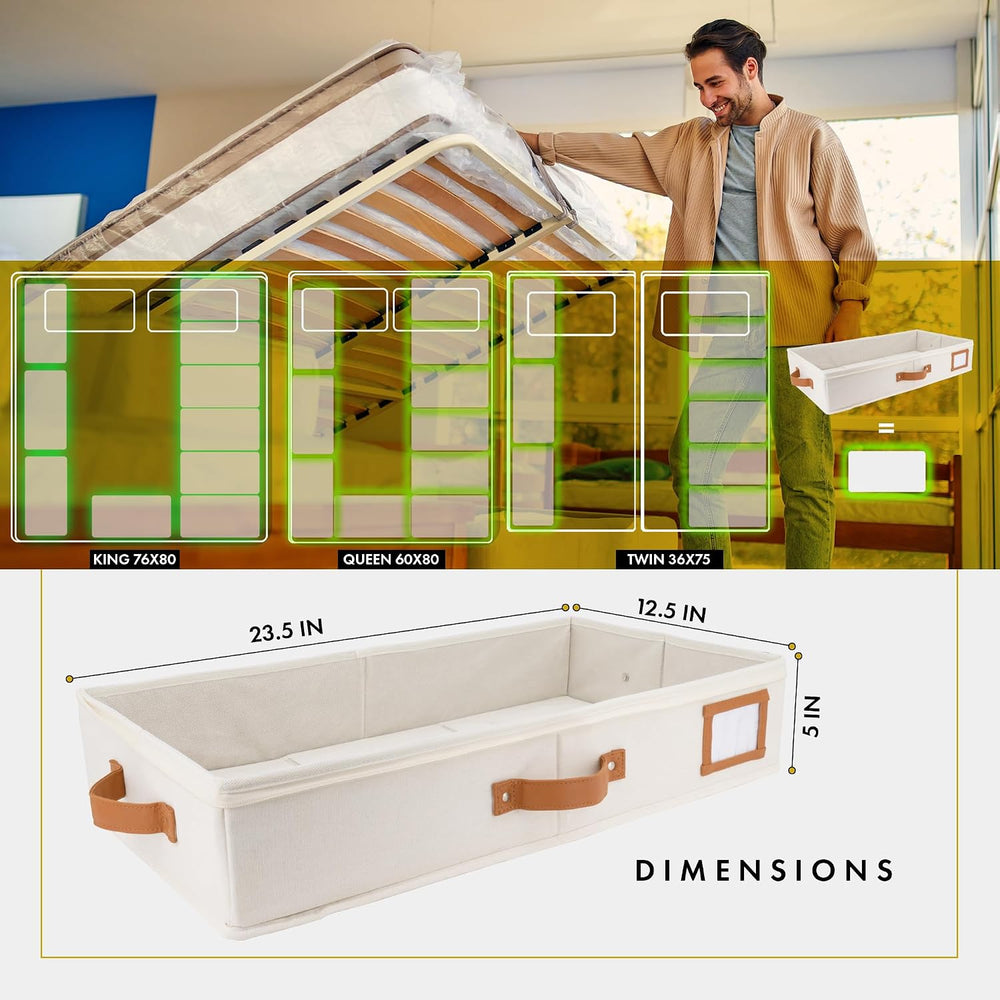 HOMELUX THEORY Under Bed Storage, Medium 2pc with Lid, Ivory