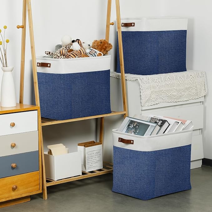 DULLEMELO 51L Large Baskets for Storage, Large Rectangular Baskets for Shelves