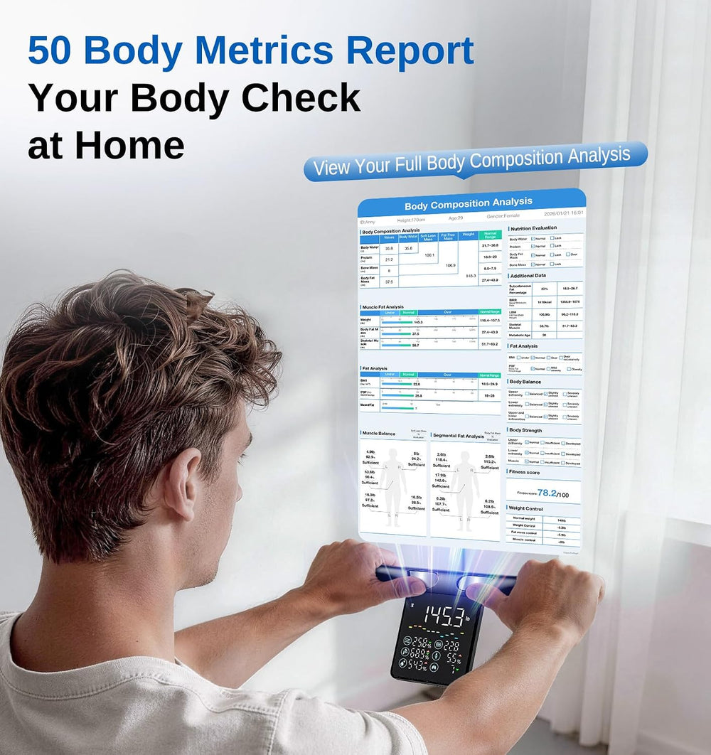 GE Smart Scale for Body Fat with BMI Muscle Mass: 5.3-inch Handle Display