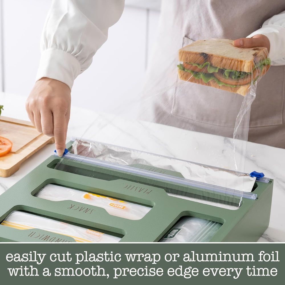 Rae Dunn Bamboo Bag Organizer for Kitchen Drawer - Durable Wood Organizer for...