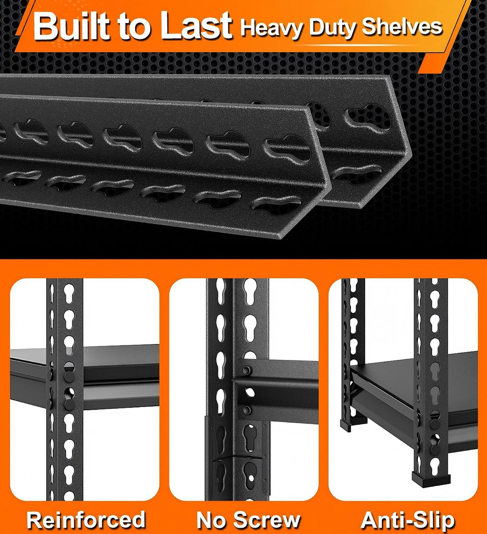 Metal Garage Shelving Units - 48" W x 18" D x 39" H White