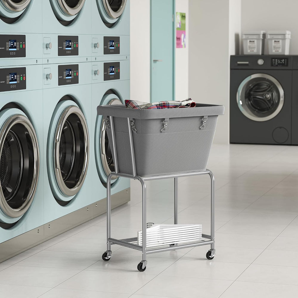 ELYKEN Rolling Laundry Hamper with Wheels, Removable Bag, Laundry Cart