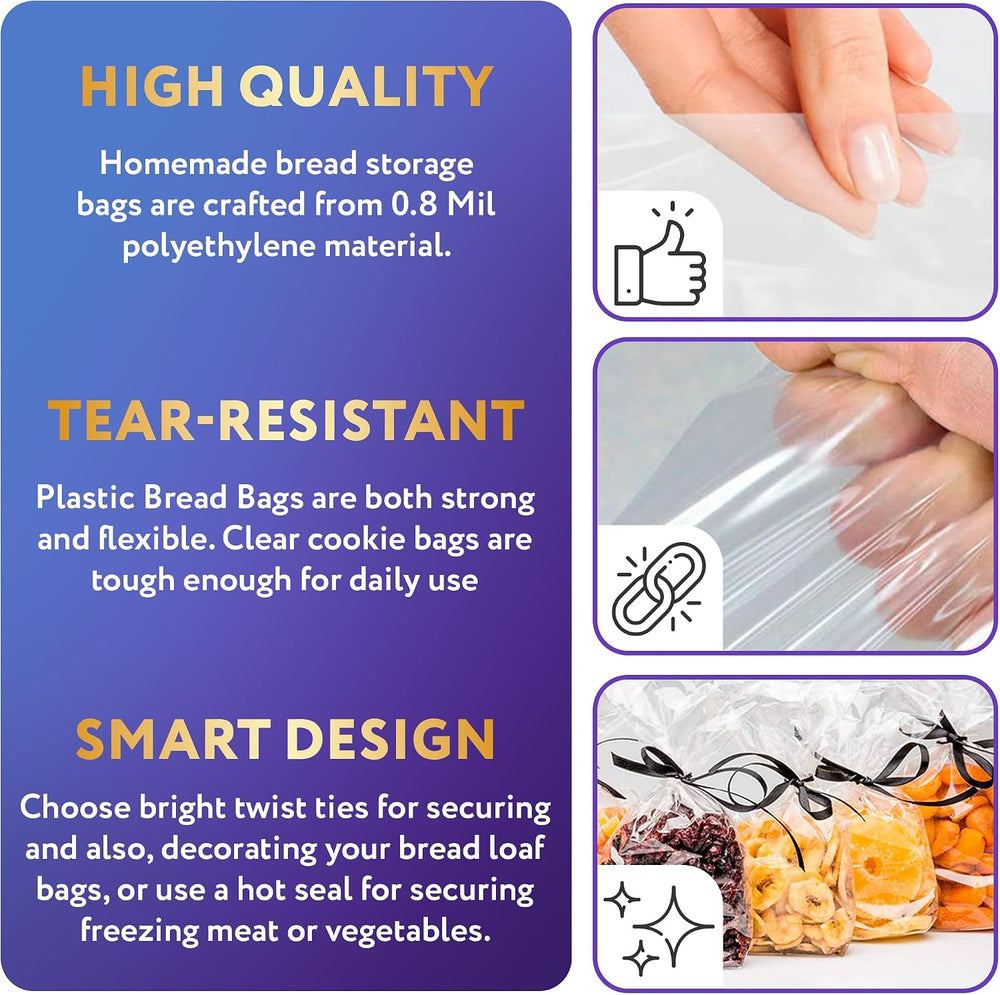 APQ Clear Gusseted Poly Bags, 8 x 3 x 20 Inch, 1000 Count