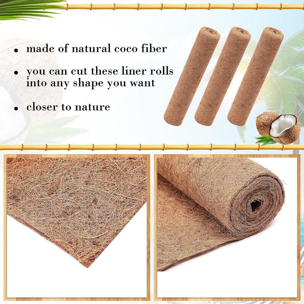 Jetec 3 Rolls Coco Coir Liner Roll, 24 x 80 Inch