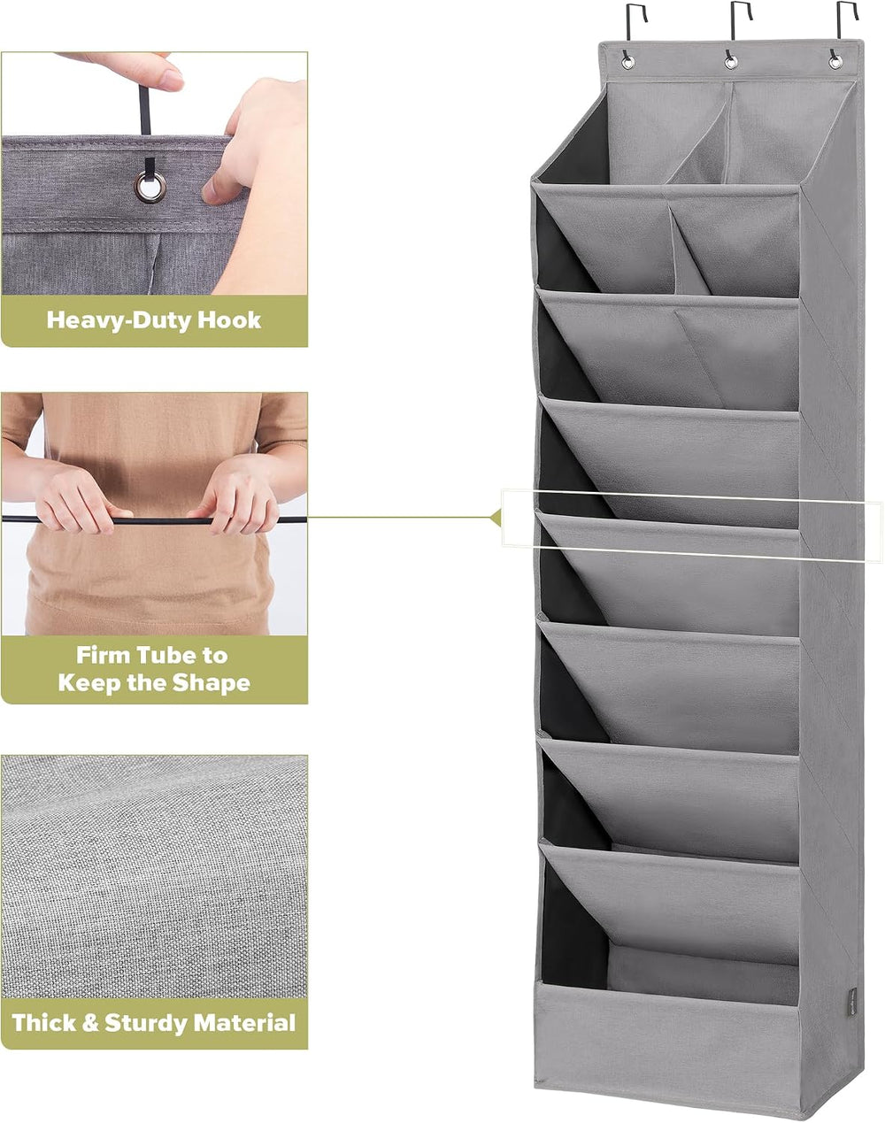 Over Door Organizer with 10 Extra Large Pockets, 23 Pairs Shoes Large Capacit...