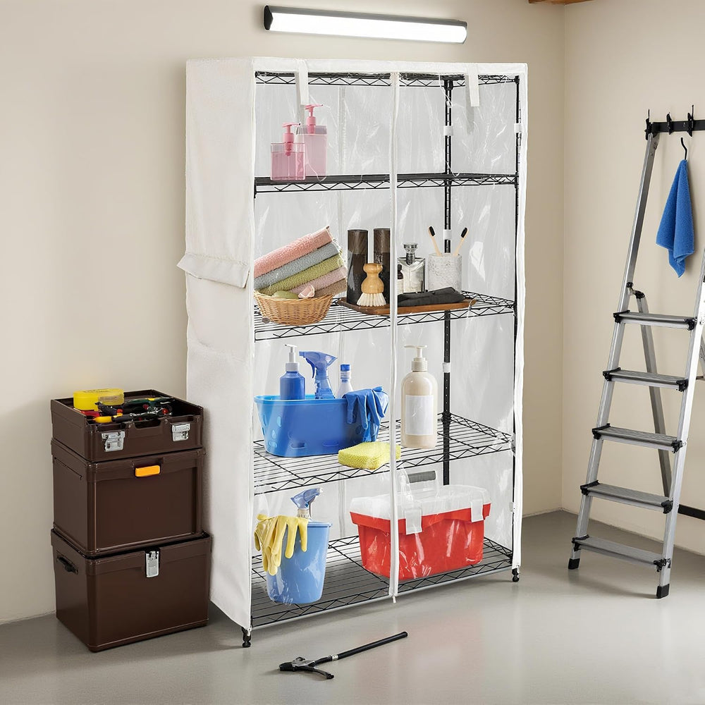Wire Shelf Cover Waterproof, 60" W x 24" D x 72" H Rack Protector