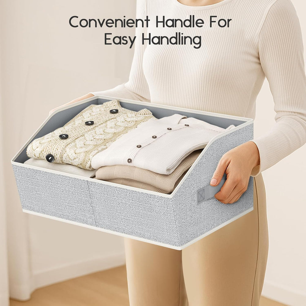Homsorout Large Closet Organizers and Storage Bins - 8 Pack Trapezoid Storage...