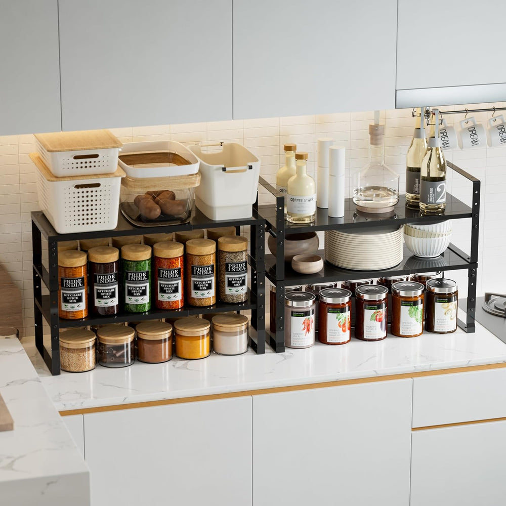 Jojocross Expandable,Stackable Spice Rack,Seasoning Organizer and Storage,Spi...