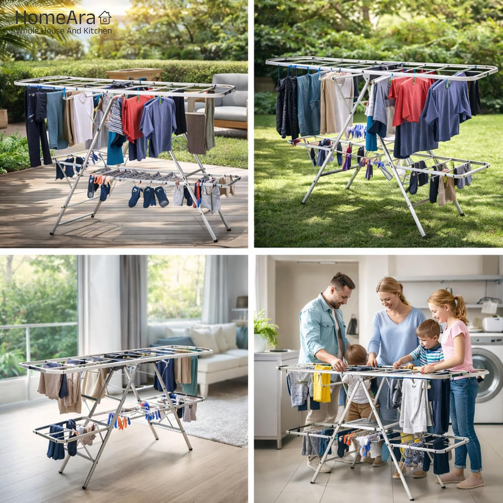 Stainless Steel Cloth Dryer Stand Design for Efficient Drying Space-Saving Fo...