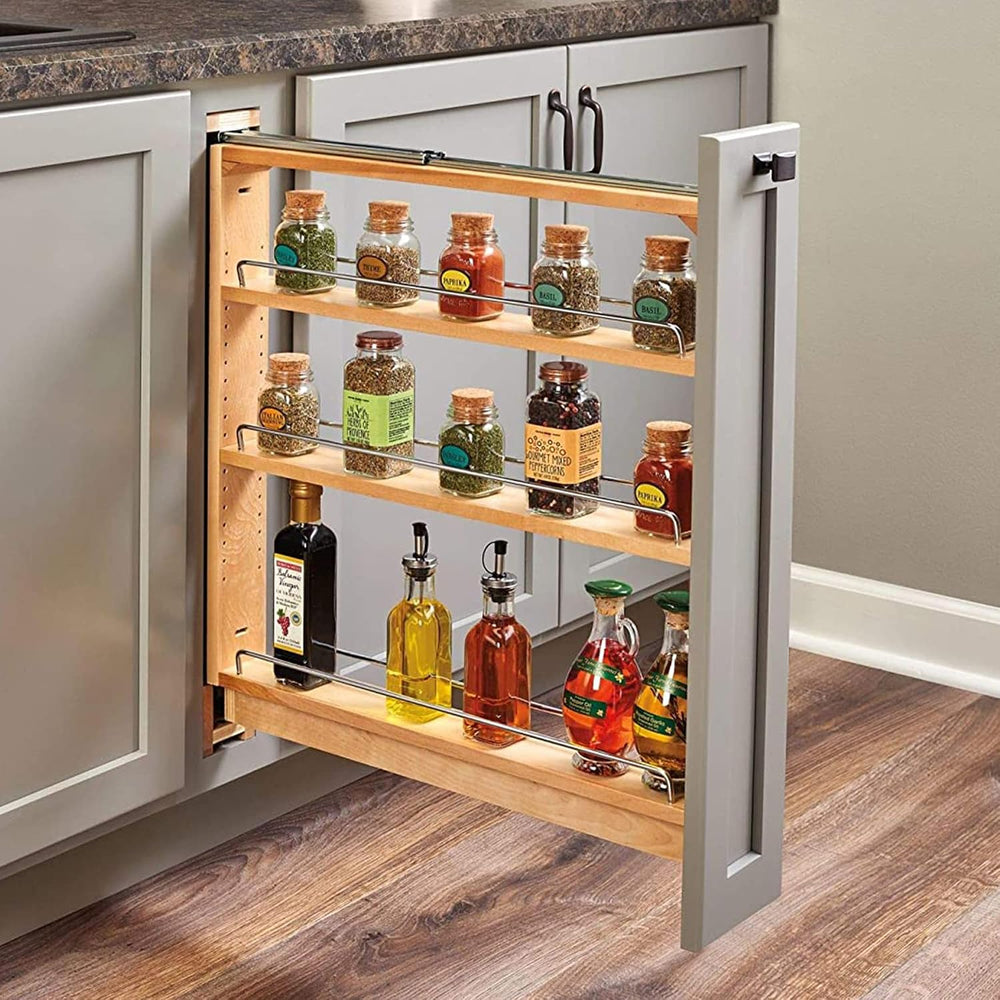 Rev-A-Shelf 3" Pull Out Shelf Organizer for Between Base Kitchen Cabinet...