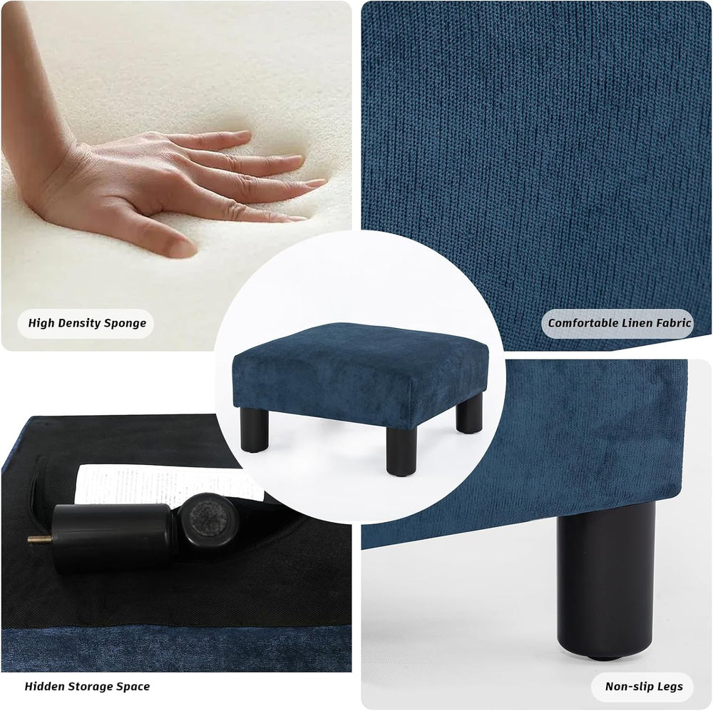 Joveco Small Foot Rest Stool Ottoman, 15" Fabric Square Short Low Footst...