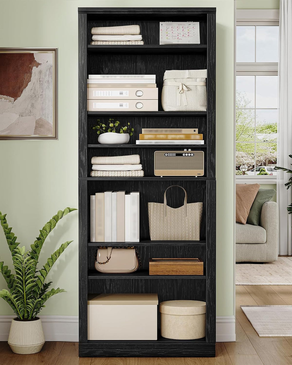 Hzuaneri Shoe Storage Cabinet,10 Tiers Farmhouse Tall Shoe Cubby Organizer