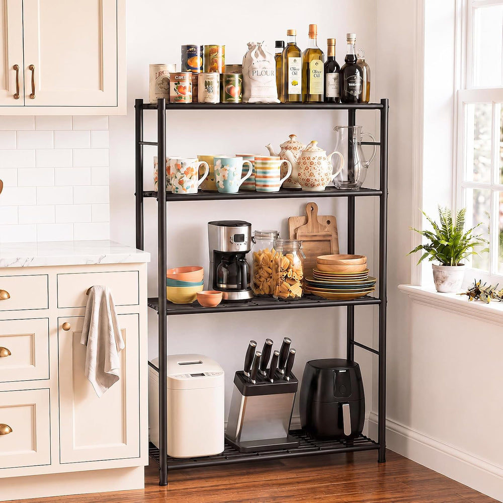 4-Tier Metal Storage Shelves, 33.1" x 12.6" x 57.2", Heavy Dut...