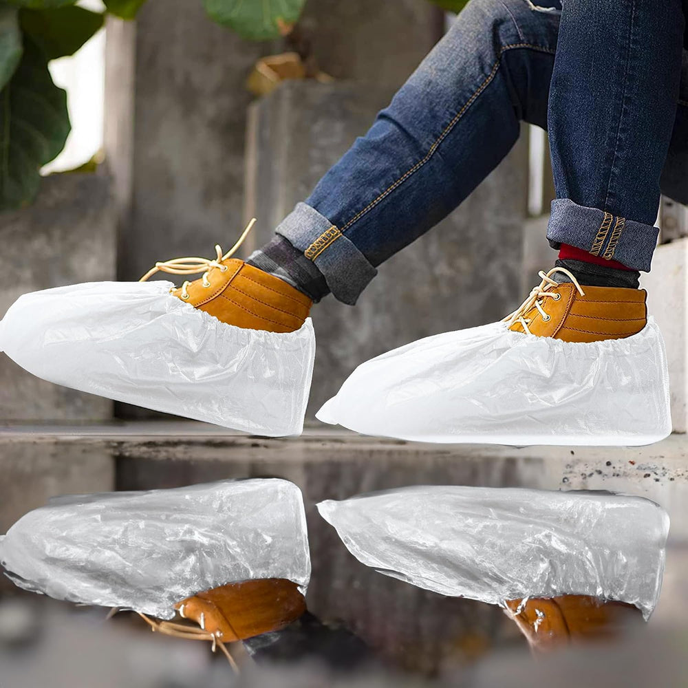 EZGOODZ White Indoor Shoe Covers Disposable Non Slip, 16.5 x 6.5 Inch. 1000 P...