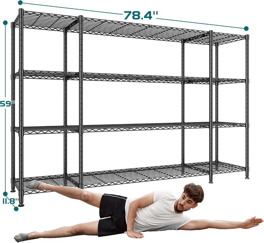 REIBII 78.4''W Storage Shelves, 1500LBS Heavy Duty&Space Saving f...