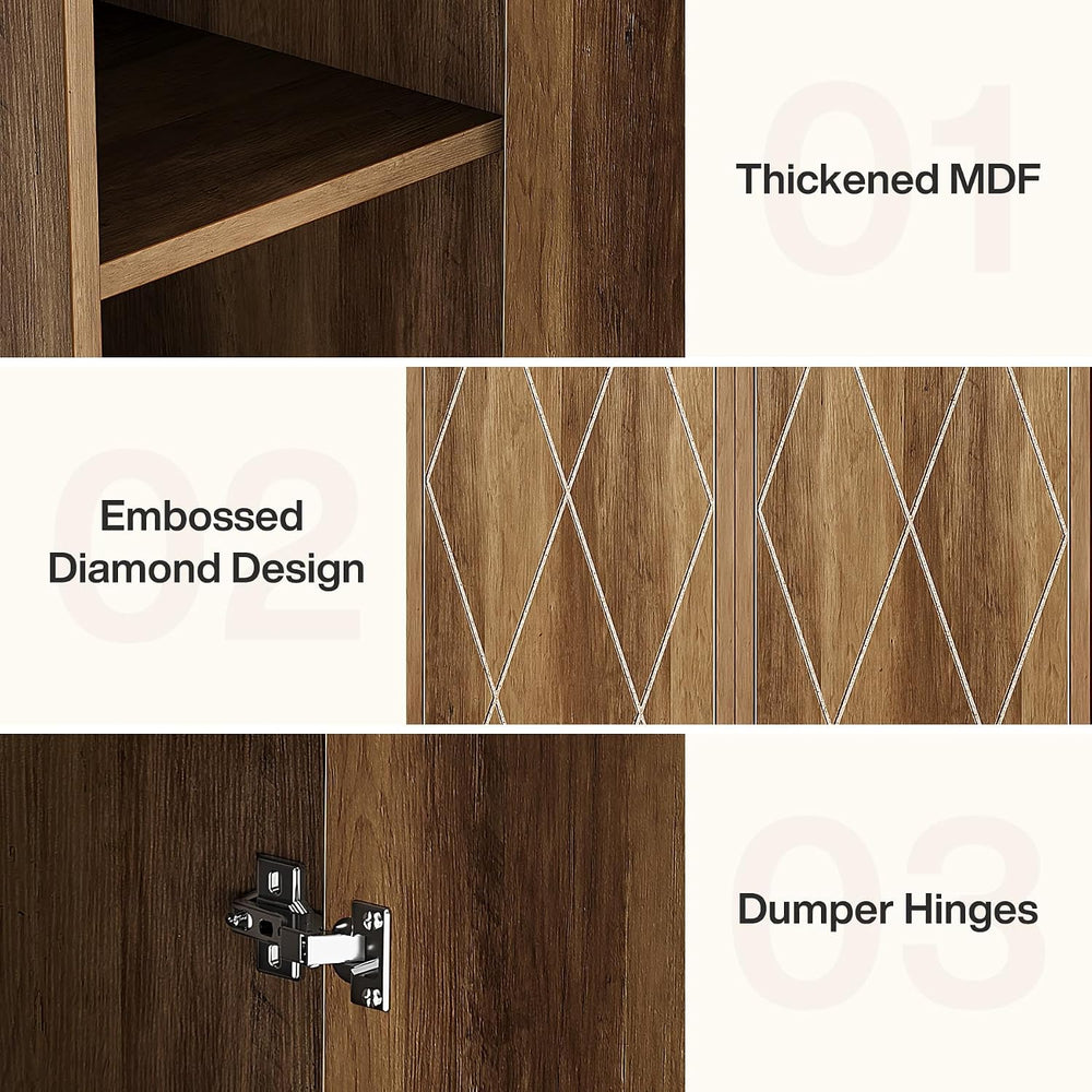 Tribesigns 75" Tall Narrow Storage Cabinet, 15 Inch Wide Wood Kitchen Pa...