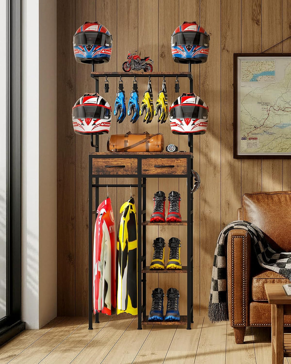 Freestanding Motorcycle Helmet Holder
