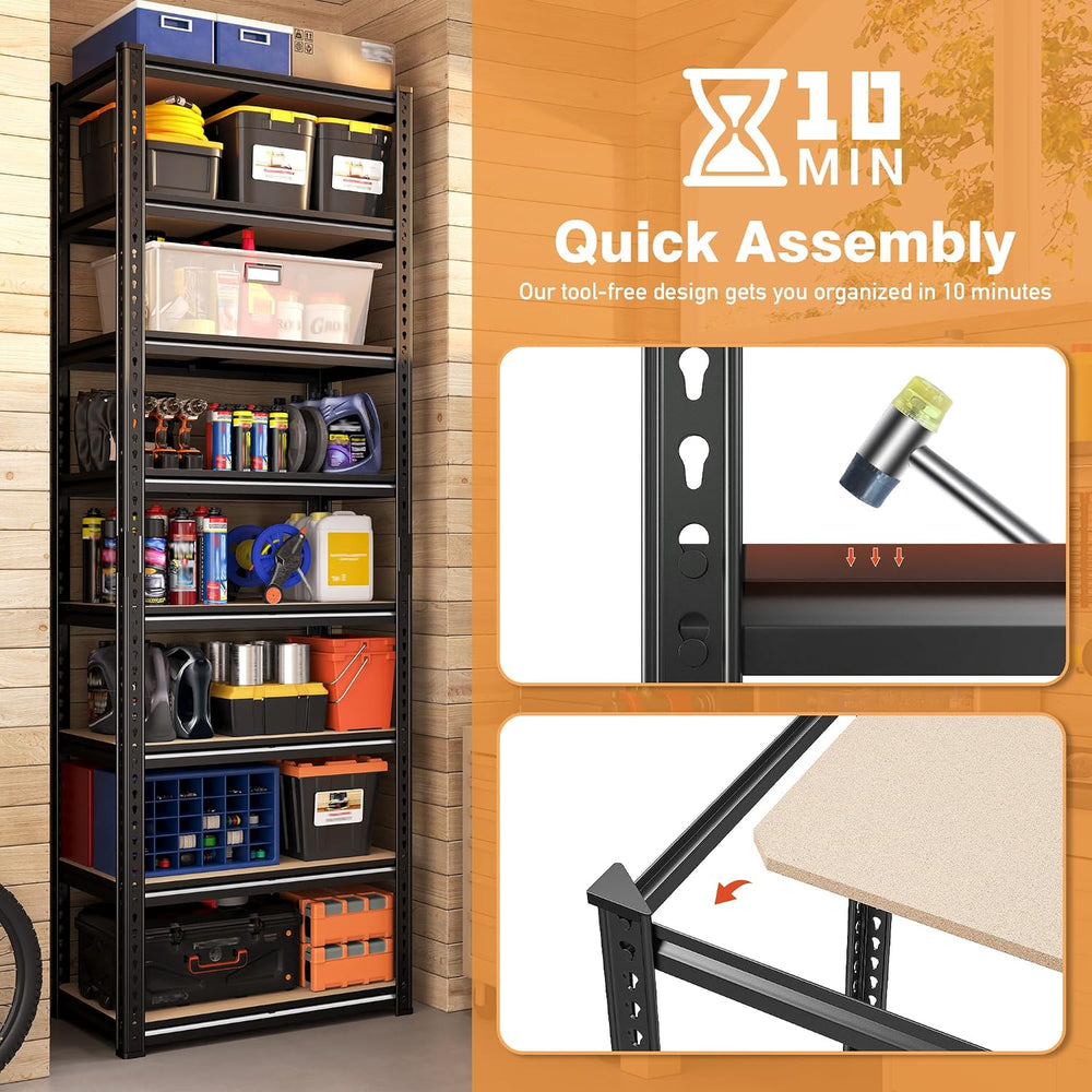 8 Tier Storage Shelves,Shelving Unit Load 352 LBS Per Shelf, Adjustable and D...