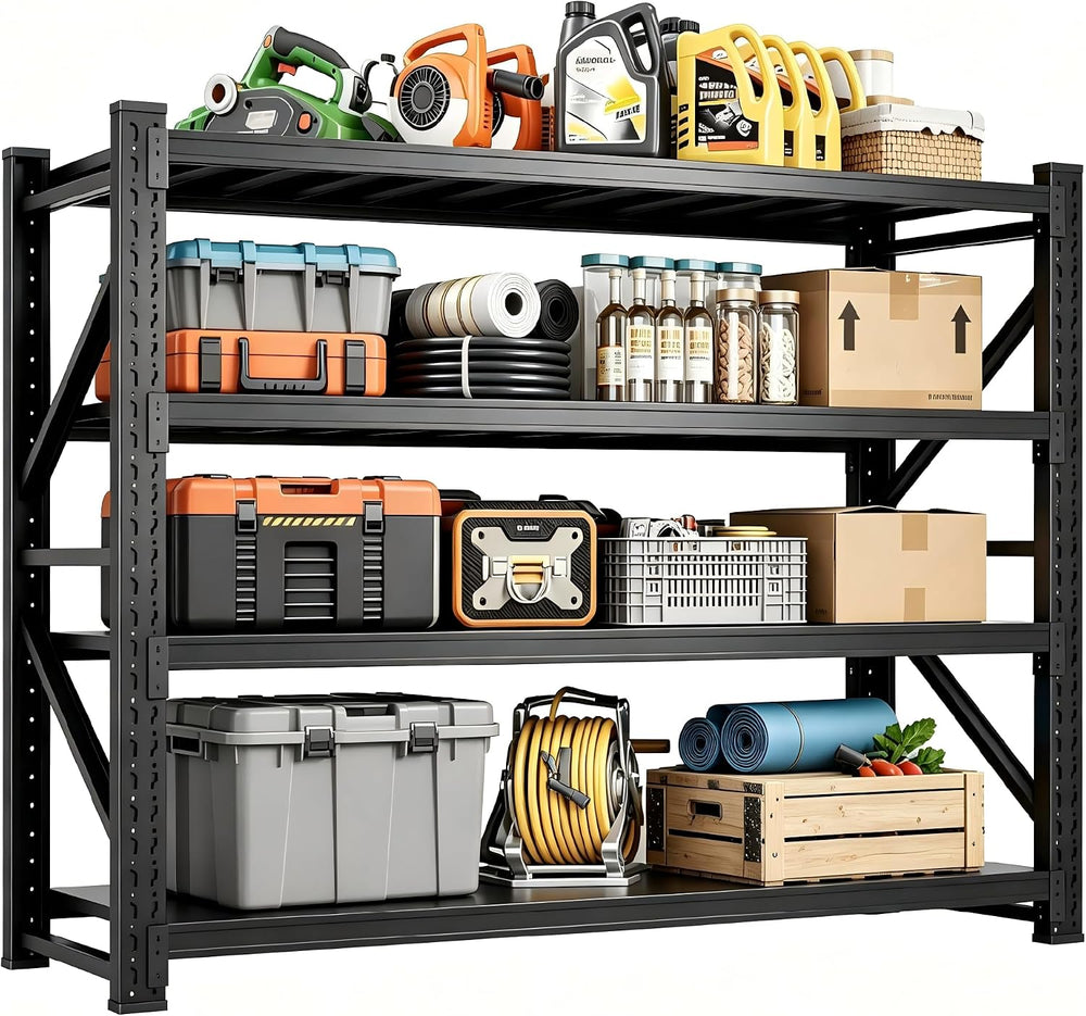 Heavy‑Duty Metal Garage Shelving Unit, 3000 LBS Total Load Capacity