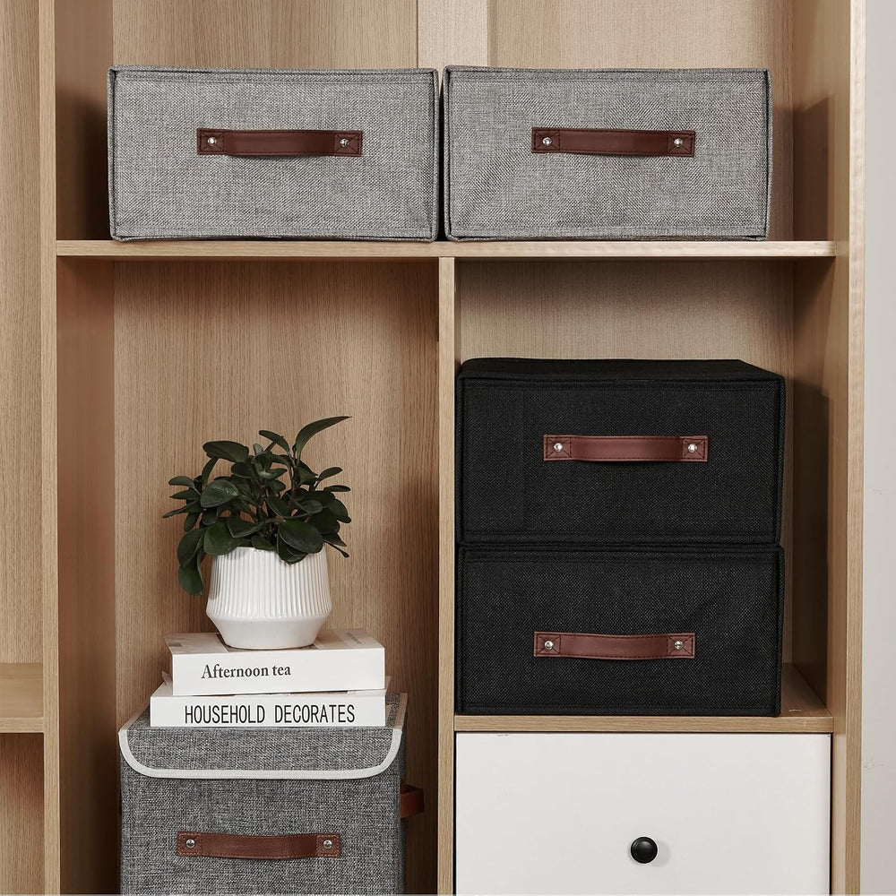 4PCS Closet Drawer Organizer Fabric Storage Boxes Bins Baskets