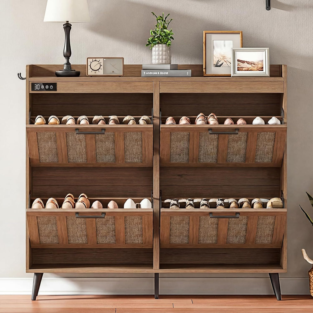 ChooChoo Shoe Storage Cabinet with 4 Flip Drawers and Deodorizer