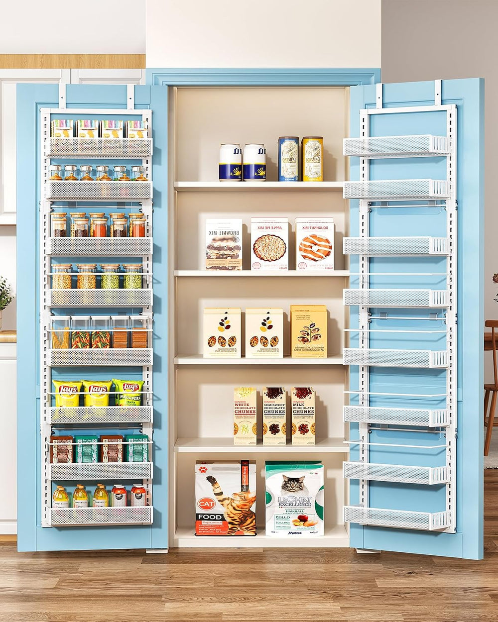 SNTD 8 Tiers Narrow Over the Door Organizer, 12.3"W x 4.7"D x 69&qu...