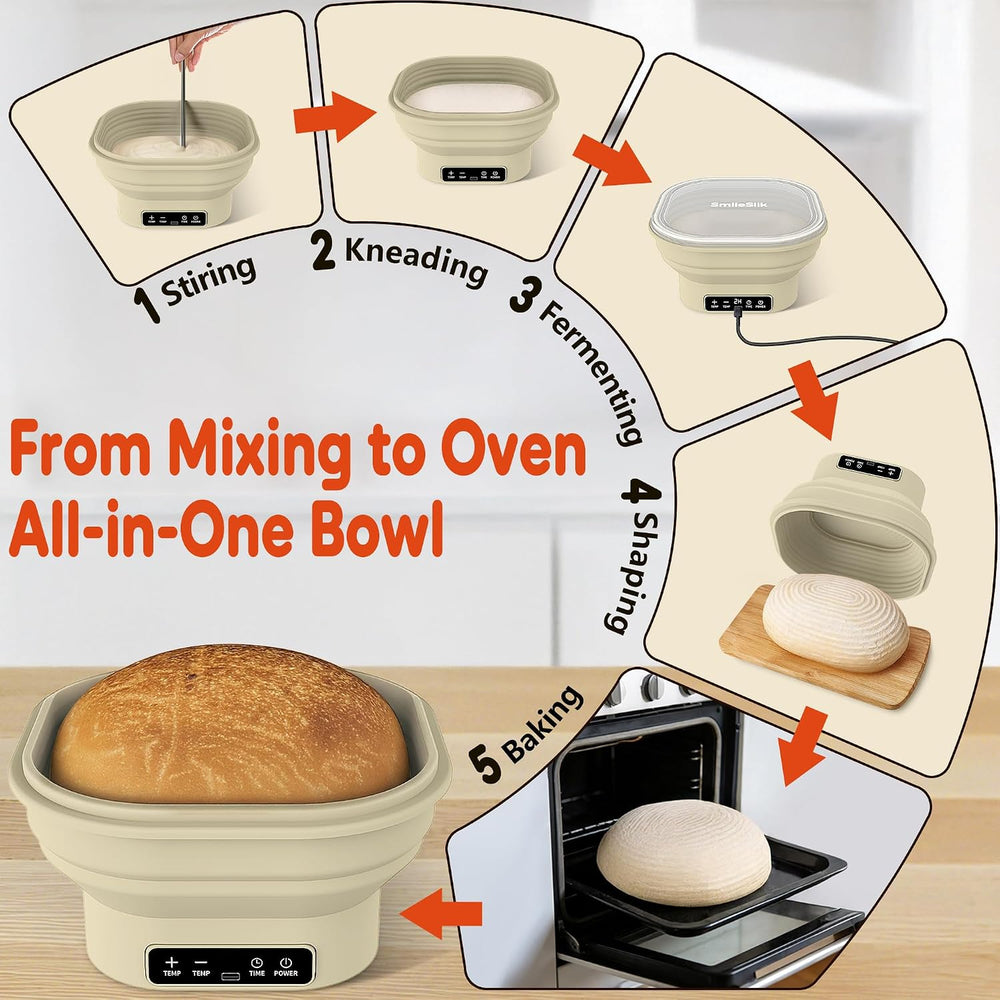 Upgraded Electric Heated Silicone Dough Proofing Box with Reliable Timer &...
